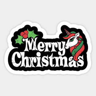 Merry Christmas Unicorn Sticker